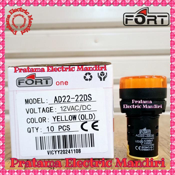 Gambar FORT PILOT LAMP INDICATOR LAMP LAMPU INDIKATOR LED 22MM AD22-22DS AD22 22DS AD2222DS 12V 12VAC 12VDC 12VAC/DC - 12VDC (YELLOW) dari Pratama Electric Mandiri undefined Tokopedia