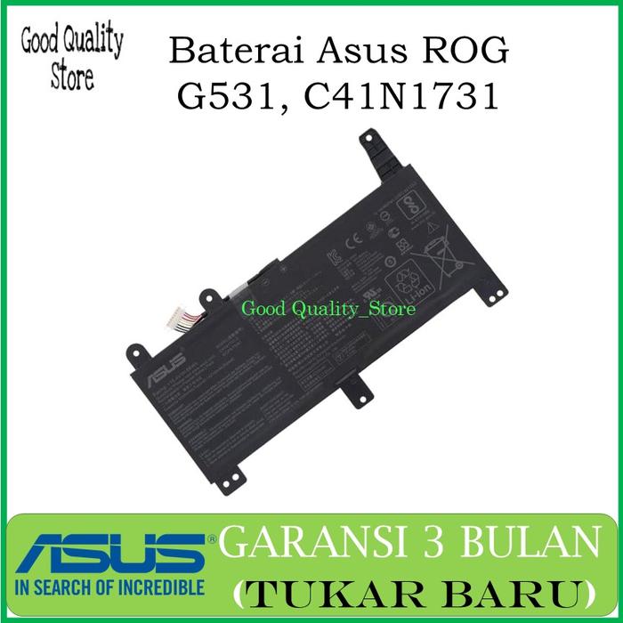 Batterie BLESYS C41N1731-2 Pour ASUS ROG Strix G15/G17/Scar - 66Wh, 15.4V, Compatible Modèles G531/G512/G732