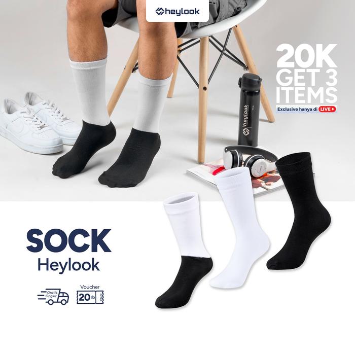 Gambar Kaos Kaki Sekolah SD SMP SMA Laki-Laki Perempuan Hitam Putih Polos Sekolah Pramuka Upacara - PAKET 3 PCS, SD dari HEYLOOK PROJECT undefined Tokopedia