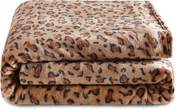 Jual Fleece Blanket Leopard Print Throw Blanket Fuzzy