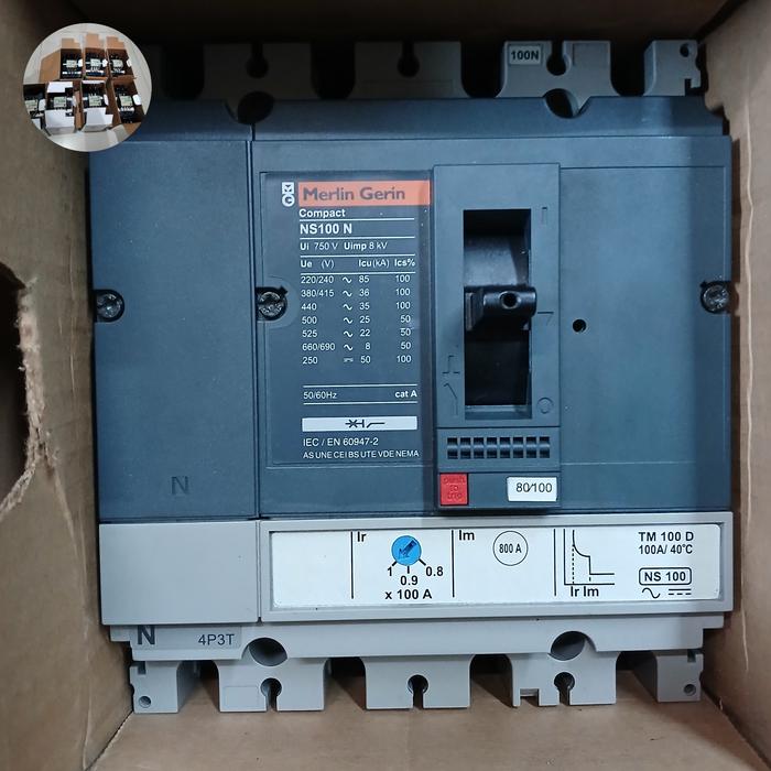 Produktbild von Schneider Merlin Gerin NS100N 4-poliger Leitungsschutzschalter Mit Vigi NS 80/100 – Gebraucht Aber Top In Ordnung