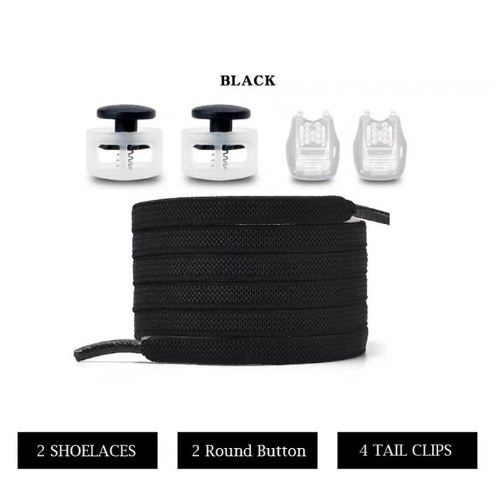 Gambar Tali Sepatu Elastis Model Warna Shoe Laces Lock Laces No Tie - Hitam dari AVICH STORE undefined Tokopedia