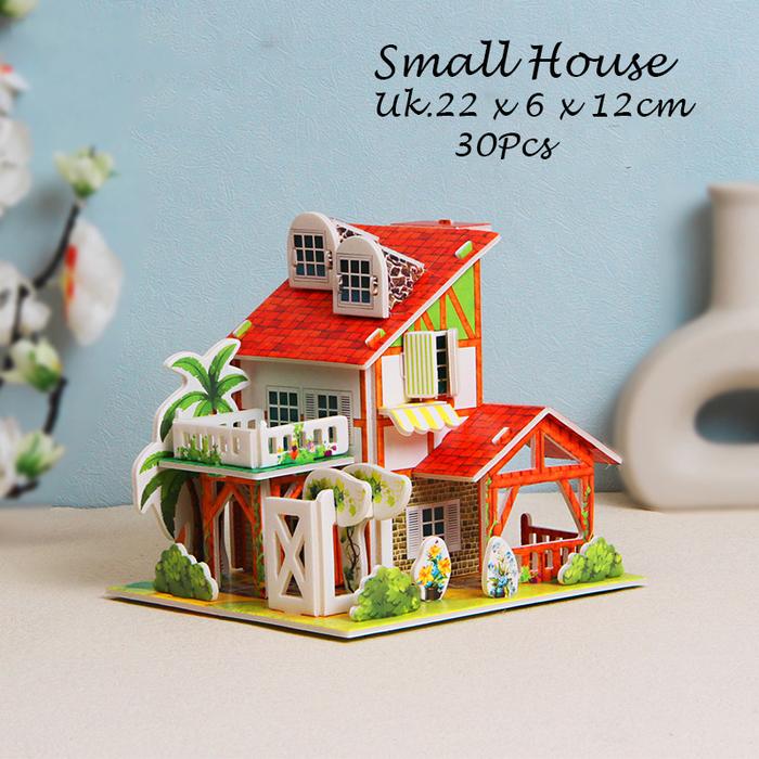 Gambar Puzzle 3D DIY bahan foam & paper HOUSE 02 | mainan puzzle edukasi anak - small house dari Marvel Shop168 undefined Tokopedia
