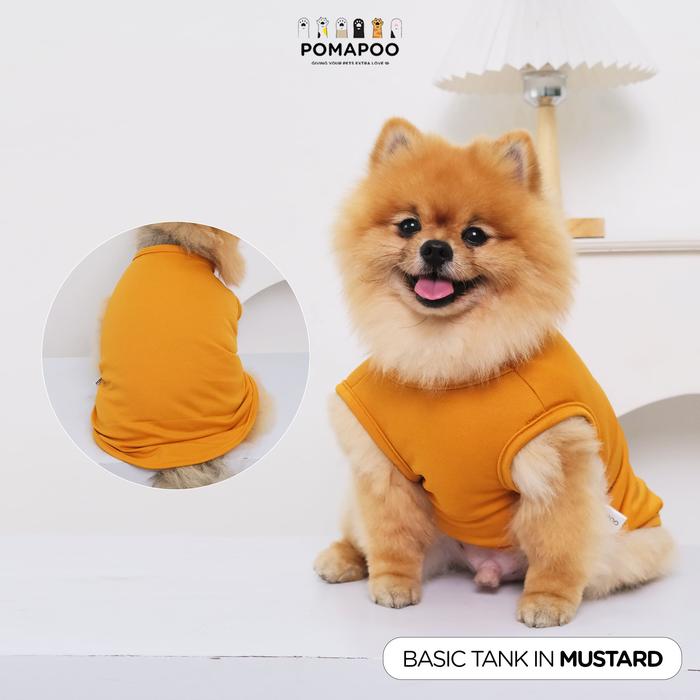Gambar POMAPOO - Baju Kucing dan Baju Anjing Basic Tank - BASIC MUSTARD, TANK S dari Pomapoo undefined Tokopedia
