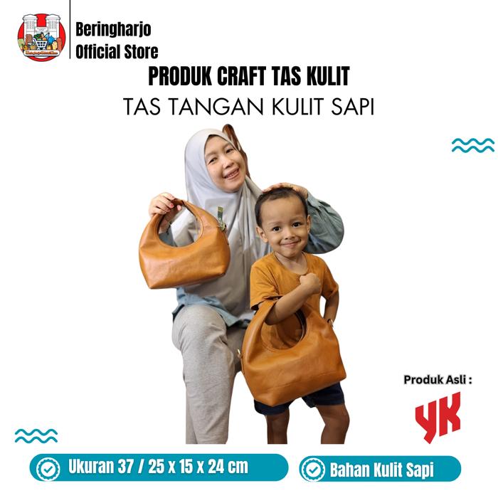 Gambar Tas Tangan Kulit Sapi| Produk Craft UMKM Lokal Asli Jogja - Besar dari Beringharjo Official Store undefined Tokopedia