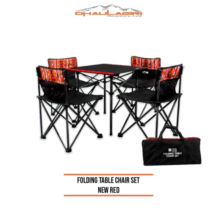 Gambar Meja Kursi Lipat Portable Set Dhaulagiri - New Red dari Kayak Outdoor undefined Tokopedia