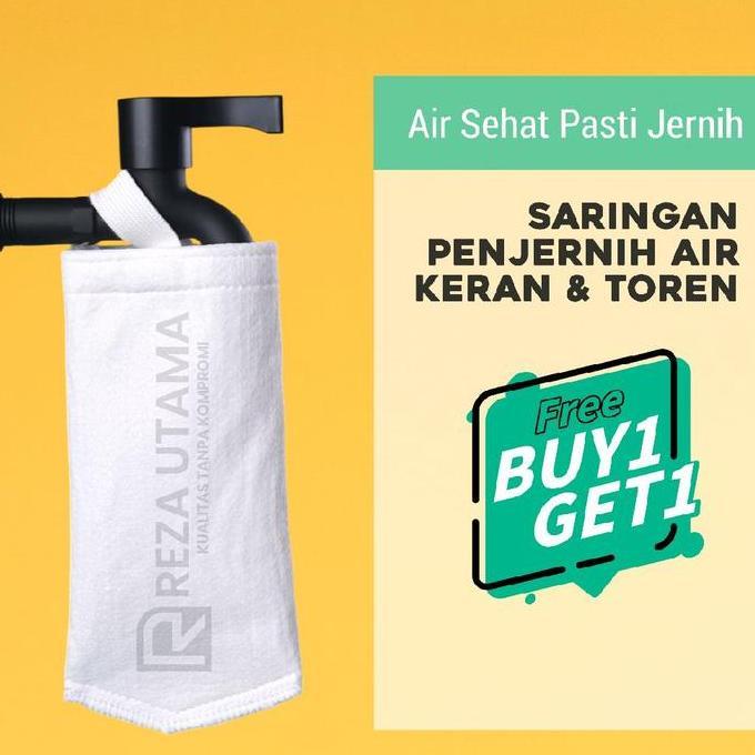 Gambar PROMO BELI 1 GRATIS 1 FILTER kran kain saringan penjernih air keruh JADI BENING - 10 x 20cm 2PCS dari Aquilarians Store undefined Tokopedia