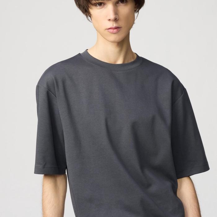 Gambar UNIQLO T-shirt Oversized Pria Lengan Pendek - Abu-abu, L dari DroidOne undefined Tokopedia