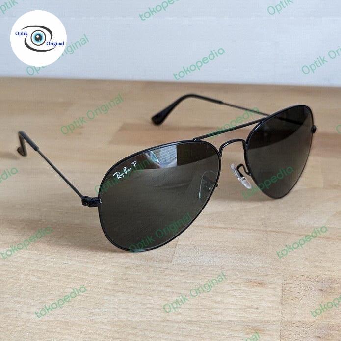 Gambar Kacamata hitam pria Rayban aviator lensa polarized 3025 - Hitam 62 dari Optik Original undefined Tokopedia