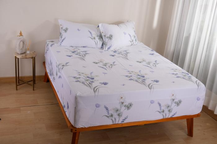 Gambar [SALE] Soulmate Sprei Katun Jepang Extra King Size 200x200 Tinggi 40cm - Suket Navy dari SoulmateBedsheet undefined Tokopedia