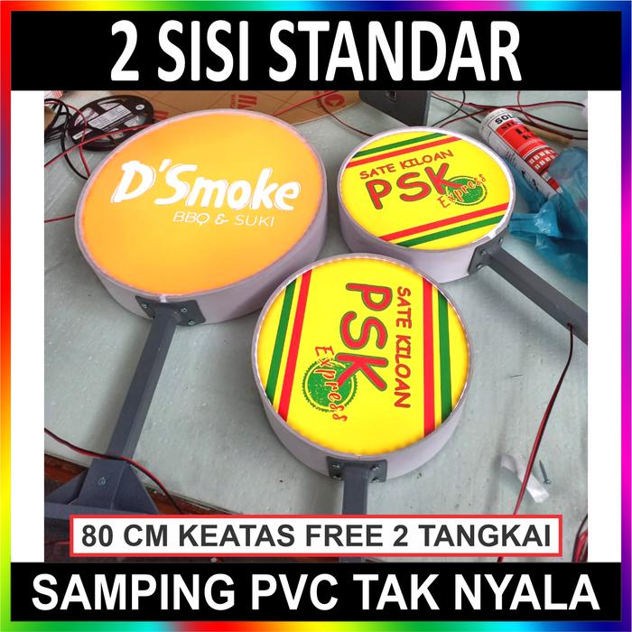 Gambar Neon Box Bulat 2 Sisi Nyala LED Full Acrylic dan PVC Premium Murah - Standar 2 Sisi, 50 CM dari AcrylicWorks undefined Tokopedia
