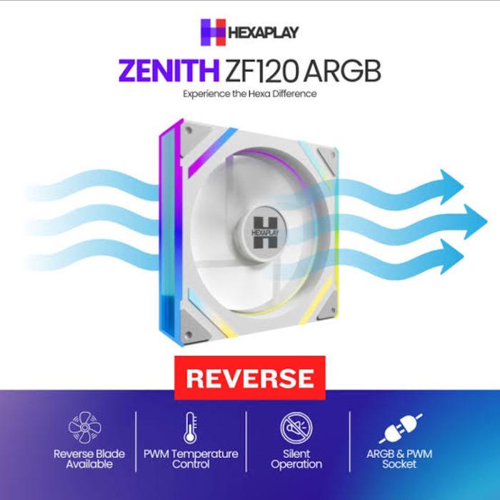 Gambar Hexaplay Zenith ZF120 ARGB FAN Case PC Gaming ARGB - Putih dari ALOY COMPUTER PKY undefined Tokopedia