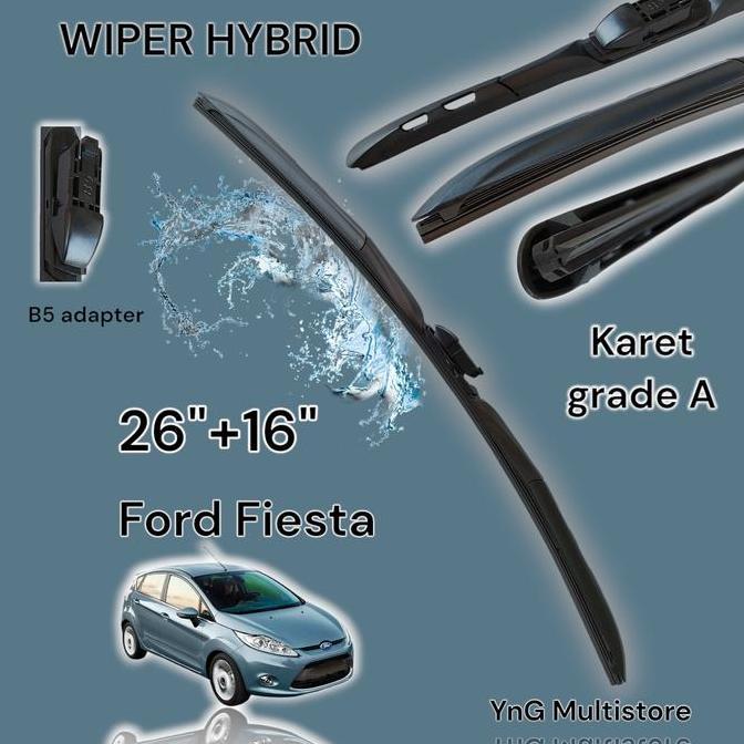 Gambar [RH] Wiper hybrid Ford Fiesta 26+16 inch - Depan dari RUM@HIJAU undefined Tokopedia