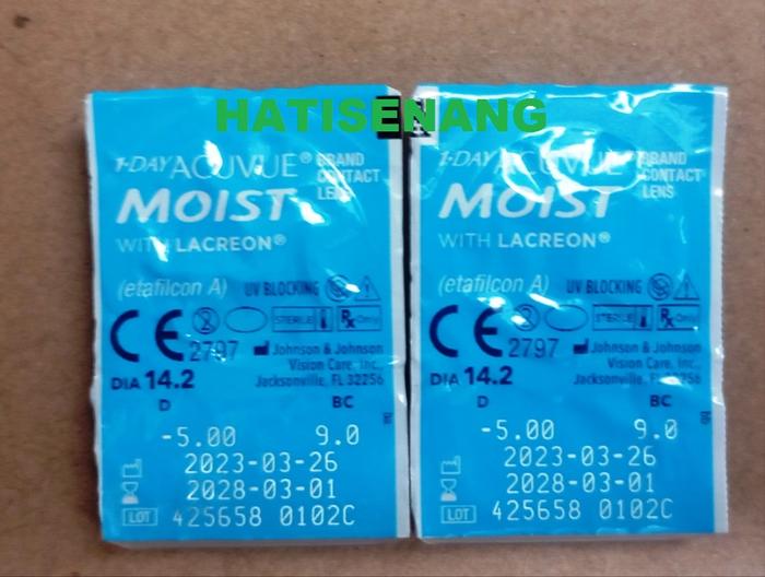 Gambar Softlens 1 Day Acuvue Moist -5 (Minus Lima) 1 Pasang Original dari HATISENANG168 undefined Tokopedia