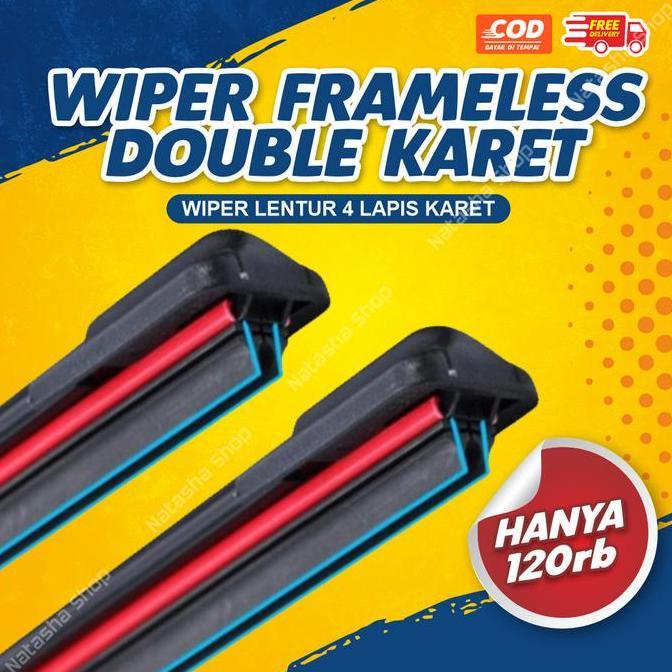 Gambar [RH] Wiper Dual Karet Double Blade Frameless Universal Semua Tipe Mobil - Mobil Tipe Lain dari RUM@HIJAU undefined Tokopedia