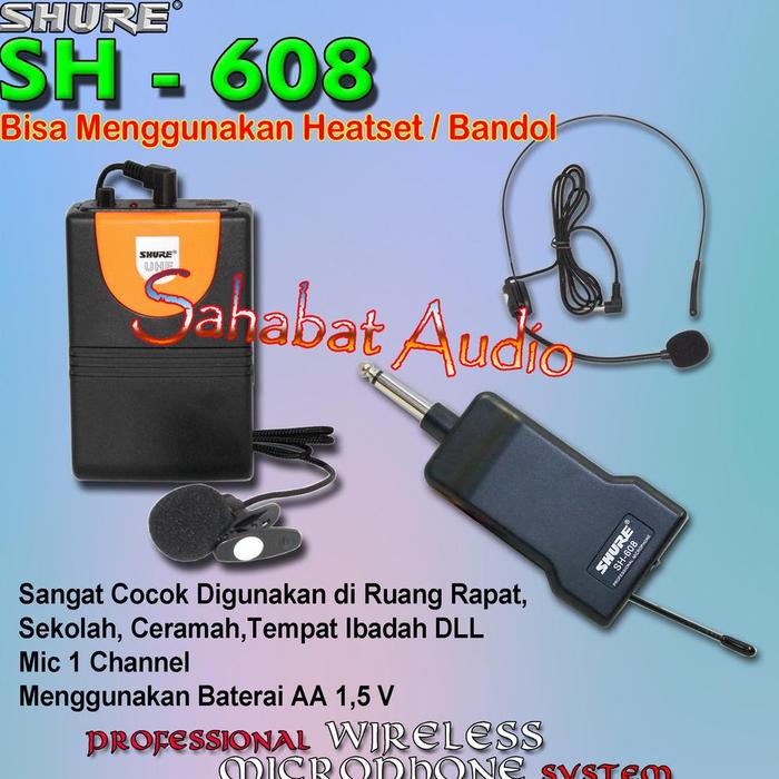 Jual Mic Wireless Sh 608 Headset Clip On Mic Sh-608 Mic Bandol