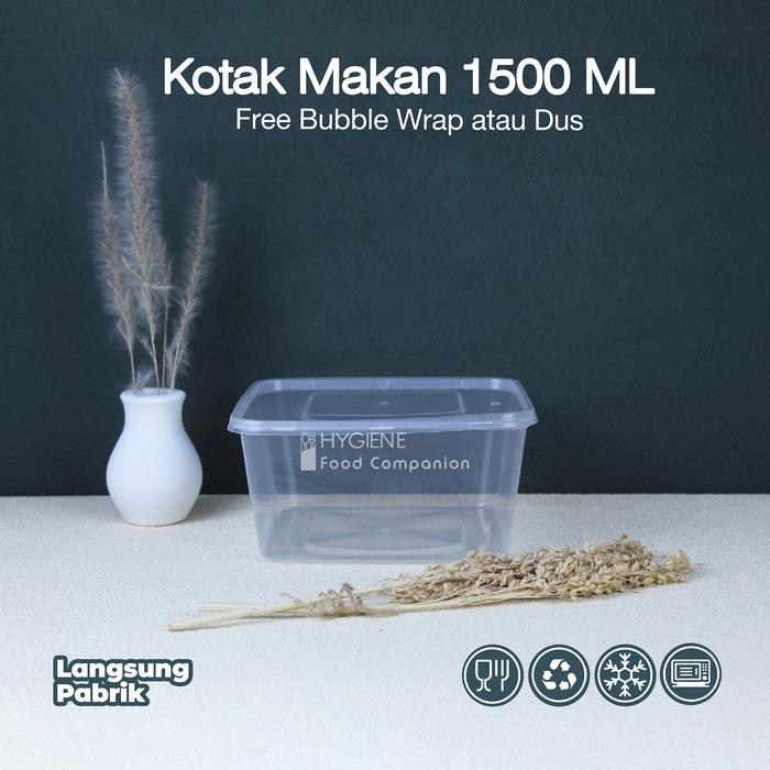 Gambar Thinwall 1500 ML Persegi / Kotak Makan Plastik 1500ML / Food Container dari Hygiene Indonesia undefined Tokopedia