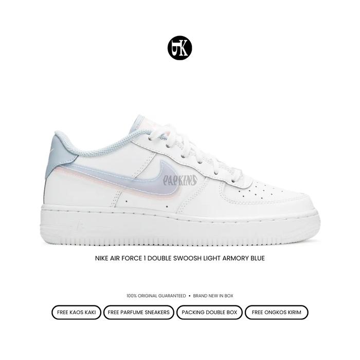 sepatu nike air force double swoosh light armory blue original BNIB  sneakers wanita 36