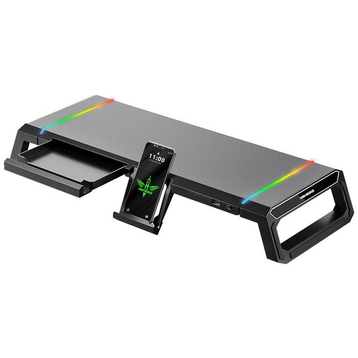 Gambar Stand Monitor Foldable RGB with Phone Holder Nemesis MYRO CR1 - Hitam dari DextMall undefined Tokopedia