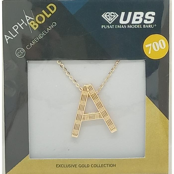 Gambar kalung Emas Alpha Bold Carendelano inisial huruf 16K 700 - A ± 2,73gr dari JelitaBandung undefined Tokopedia