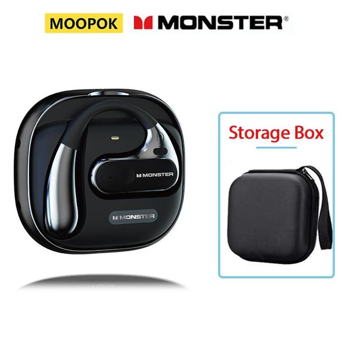 Gambar MOOPOK x Monster AC320 OWS Open-Ear Earphone Bone Conduction Headset Bluetooth 5.4 Sport Headphones HIFI Musik Dengan Mikrofon untuk Android - Garansi 1 Tahun Original Terbaik Ready - Hitam+bag dari Inferno Reborn undefined Tokopedia