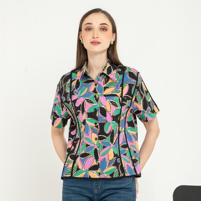 Gambar *Ready Stok* SISTER'S - Kemeja Katun Y8590 (ZE) - Hitam, M dari Sisters Fashion Group undefined Tokopedia