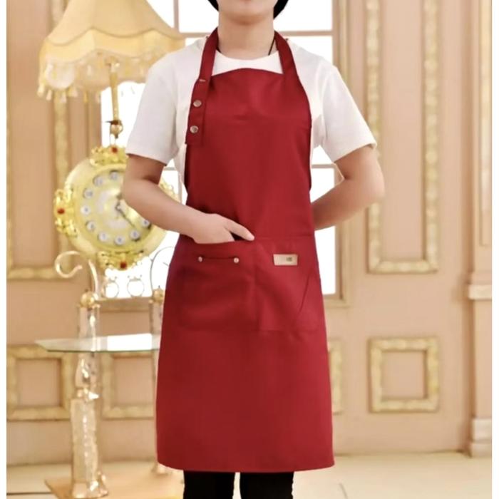 Gambar Apron Anti Air Celemek Waterproof Untuk Cafe Masak Chef Pelayan Pria Wanita - CHILI RED dari kitchenista indonesia undefined Tokopedia