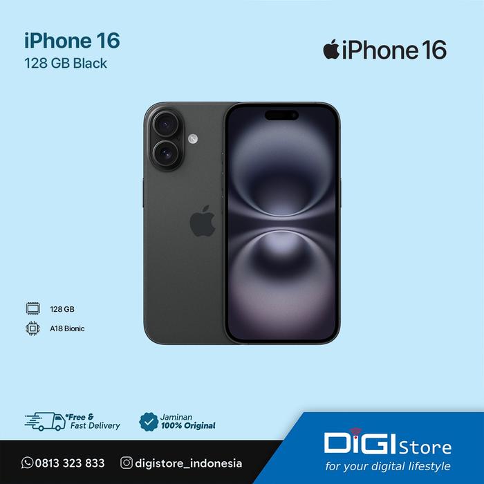 Gambar IPHONE 16 - GARANSI RESMI - BLACK, 128GB dari DiGi Store Indonesia undefined Tokopedia