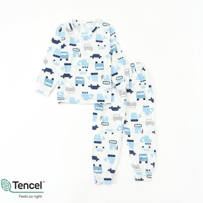 Gambar [ KGI ] Pajamas set - tencel long set blue cars - BW, M dari Kongo Indonesia undefined Tokopedia