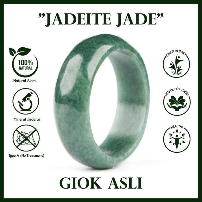 Gambar Cincin Hitam Polos Pria Wanita Batu Giok Asli Natural Jadeite Jade dari Central Grosir Gemstone undefined Tokopedia