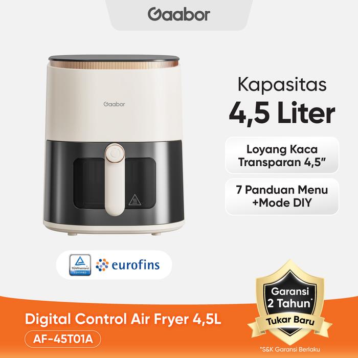 Gambar AIR FRYER GAABOR 4,5LITER PENGGORENGAN TANPA MINYAK AF-45T01A LOW WATT AIRFRYER ANTI LENGKET - NO BUBBLE WRAP dari Zio Elektronik undefined Tokopedia