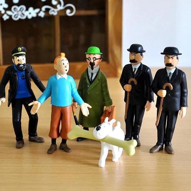 Gambar [TW] Figure Tintin SET 6 MINIATUR TERMURAH - TINTIN SET 6PCS dari Toko Towar undefined Tokopedia