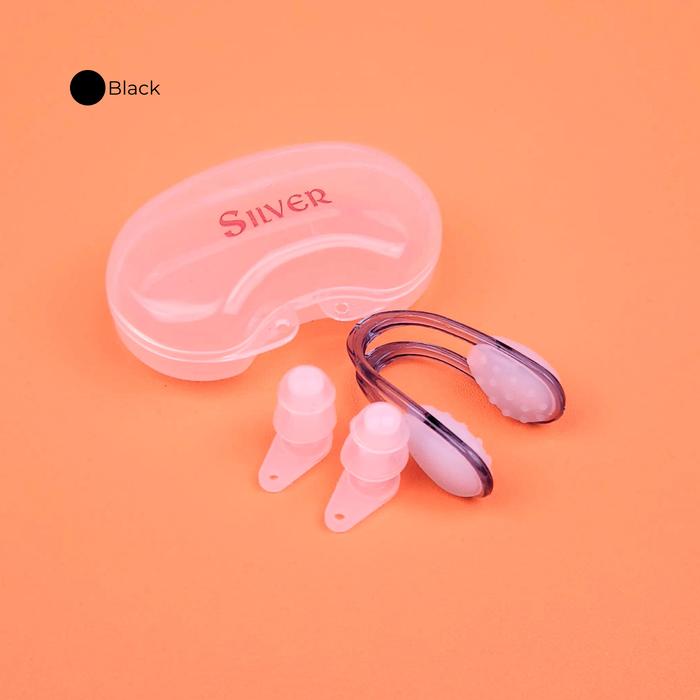 Gambar SILVER earplug Penutup Telinga dan penjepit Hidung Untuk Renang Swim Flanged Ear Plugs and Nose Clip Set - 67329.04 - Hitam dari silversports undefined Tokopedia