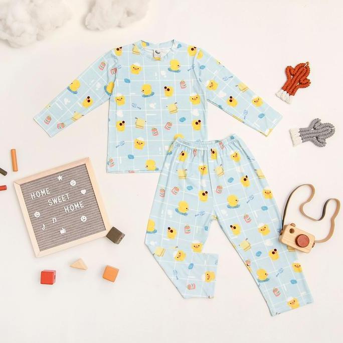 Gambar [ KGI ] Baju Tidur Anak TENCEL Piyama Panjang DOUILLET by DOUX DOLCE - Rubber Duck, 5-6 Years dari Kongo Indonesia undefined Tokopedia