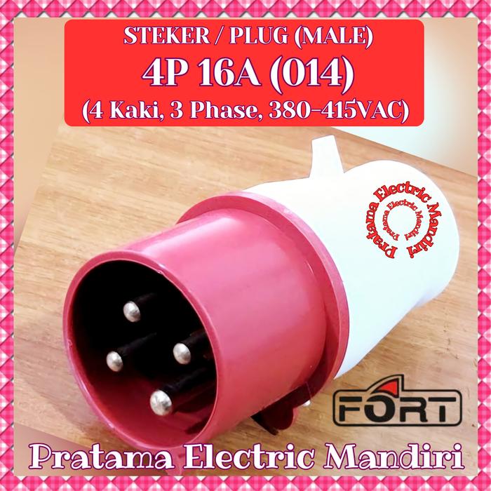 Gambar Plug & Mobile Mounting Socket 4 Pole 4 Pin 16A Male-Female - MALE (014) dari Pratama Electric Mandiri undefined Tokopedia