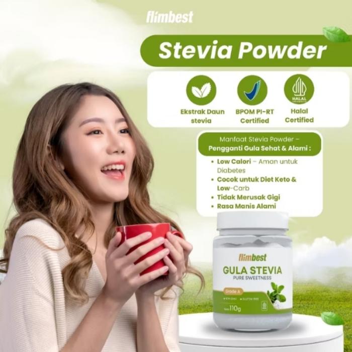 Gambar FLIMBEST Gula Bubuk Daun Stevia 110gr | Aman Diabetes dari Svasthya herbal organik undefined Tokopedia
