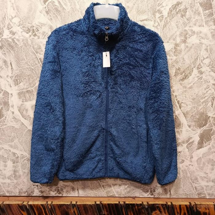 Gambar jaket sherpa UNIQLO size M warna biru  original hangat bagus keren murah dari Harus bisa mulai undefined Tokopedia