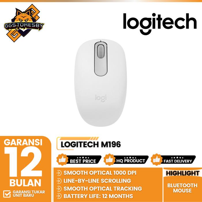 Gambar LOGITECH M196 MOUSE WIRELESS BLUETOOTH - WHITE dari GGSTORESBY undefined Tokopedia
