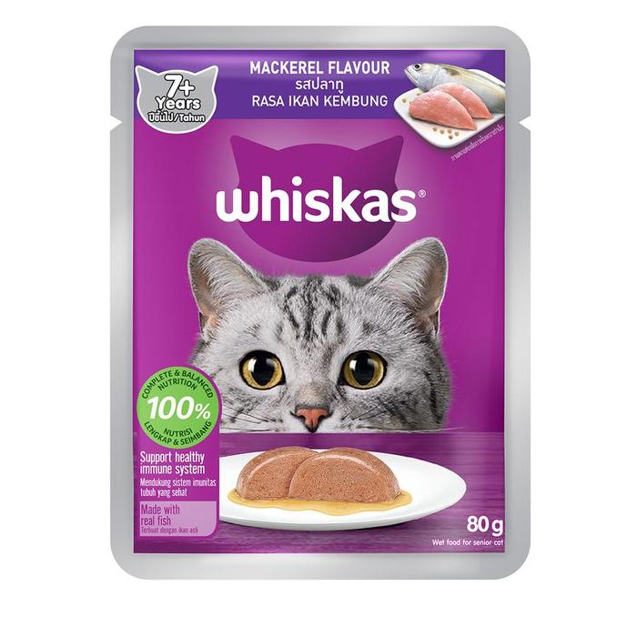 Gambar Whiskas Adult Pouch Sachet 85 Gram Makanan Kucing cat Wet Food Saset - MACKAREL 7 PLUS dari Jagoan Petshop undefined Tokopedia