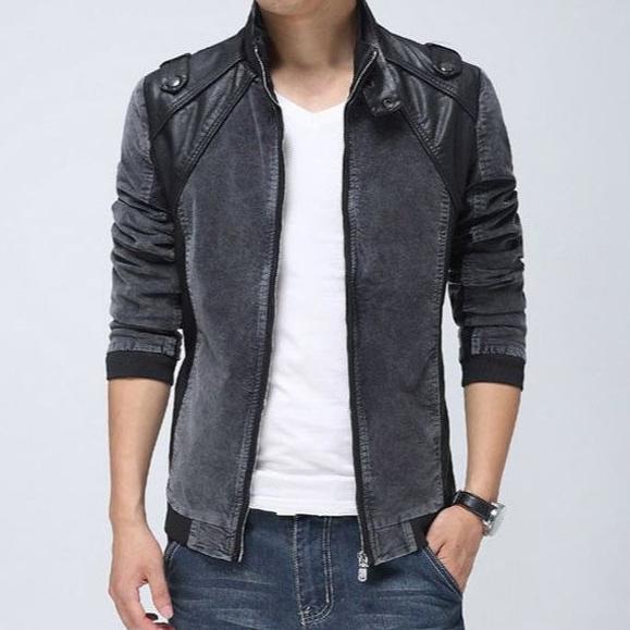 Gambar Jaket Kombinasi Jeans Dan Kulit Laki Laki Untuk Motor Dan Turing Murah K3 - Abu-abu, S dari Toko Pesona ID undefined Tokopedia