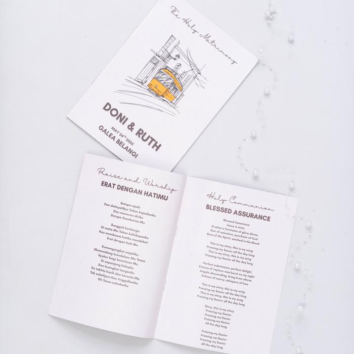 Gambar Cetak Buku Pemberkatan Liturgi Pernikahan Custom Wedding Holy Matrimony Booklet A5 Steples Tengah Bahan Art Paper - 10pcs, 8hal dari Selaras Printing undefined Tokopedia