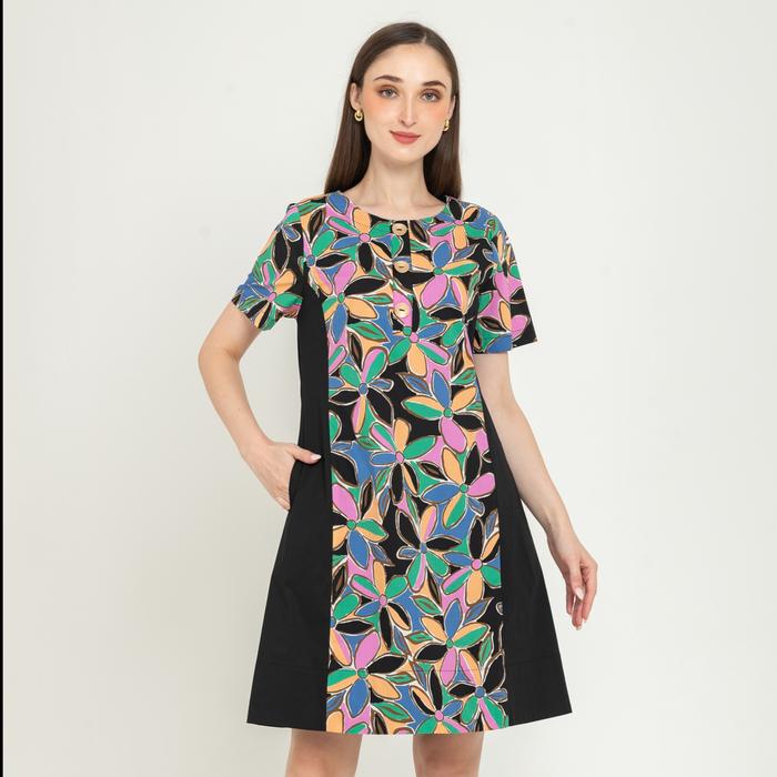 Gambar *Ready Stok* N2 - Dress Katun 28545 - Hijau-Pink, 5L dari Sisters Fashion Group undefined Tokopedia