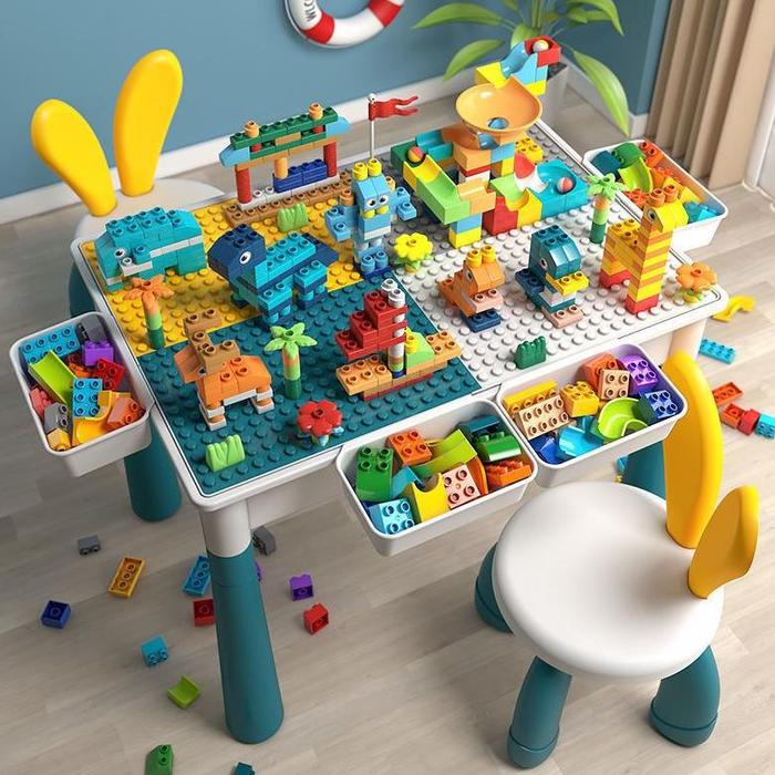 Gambar Meja Lego Anak Multifungsi Blocks Besar Building Table dari SURGA MAINAN_1 undefined Tokopedia