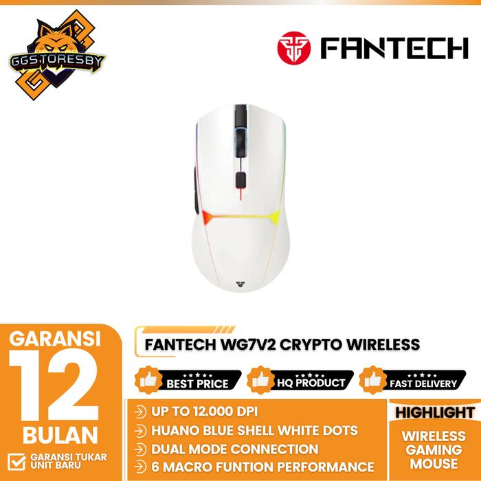 Gambar FANTECH WG7V2 / WG7-V2 / WG7 V2 CRYPTO II WIRELESS GAMING MOUSE WITH RGB GAMING OPTICAL SENSOR - White dari GGSTORESBY undefined Tokopedia