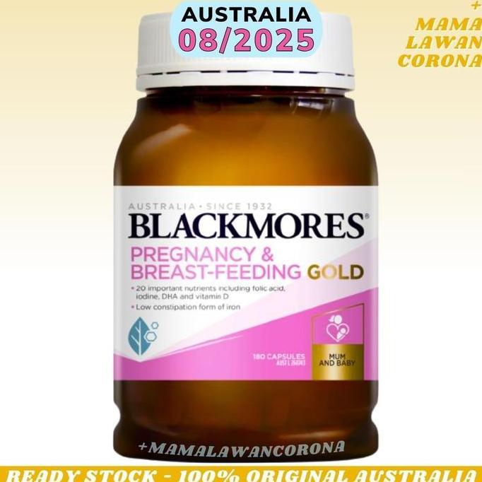 Gambar Blackmores Pregnancy Breastfeeding Gold Australia 180 Capsules Breast Feeding Kapsul Best Seller - ED. 08/2025 dari QUIYabvkl5789 undefined Tokopedia