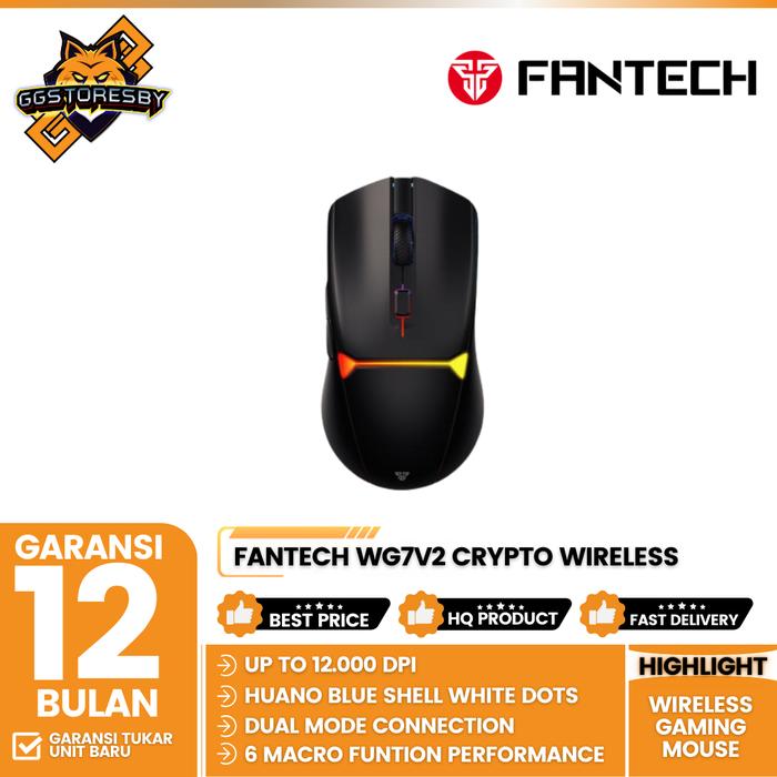 Gambar FANTECH WG7V2 / WG7-V2 / WG7 V2 CRYPTO II WIRELESS GAMING MOUSE WITH RGB GAMING OPTICAL SENSOR - Black dari GGSTORESBY undefined Tokopedia