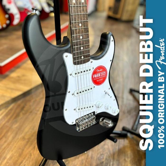 Gambar Asli Terbaik Ori PAKET LENGKAP GITAR SQUIER DEBUT STRATOCASTER Electric Guitar 100% ORI - Hitam, CM15R dari Angin Samudra Upgrade undefined Tokopedia