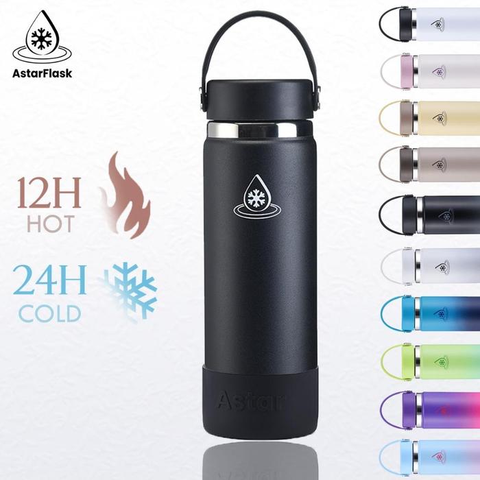 Gambar AstarFlask 590ml/950ml Sport Botol Air Tumbler Olahraga Stainless Tumbler kopi tahan panas 24 jam Termos Air Panas Premium Quality Ready Kirim Terbaik Termurahh - Black 590ml dari Gula Jawa Manis undefined Tokopedia