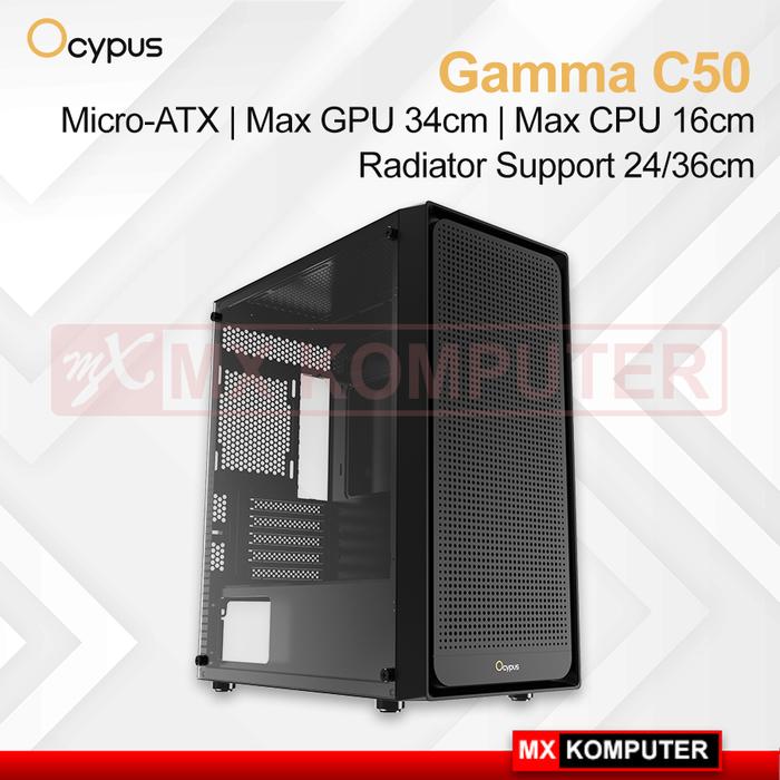 Gambar Casing OCYPUS Gamma C50 High-Airflow Front Panel and Micro ATX PC Case - Hitam dari MXKomputer_NEW undefined Tokopedia