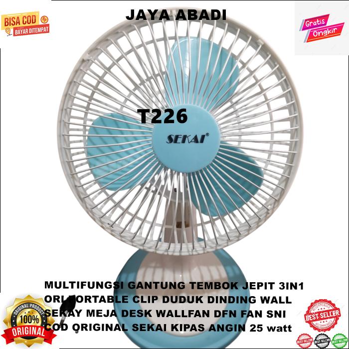 Gambar T226 COD ORIGINAL SEKAI KIPAS ANGIN 25 watt SEKAY MEJA DESK WALLFAN DFN FAN SNI ORI PORTABLE CLIP DUDUK DINDING WALL MULTIFUNGSI GANTUNG TEMBOK JEPIT 3IN1 SERBAGUNA DINDING TURBO PORTABLE SENYAP TURBIN KECEPATAN GEAR WIND SPEED KOMPRES STEPLESS PENDINGIN dari AGEN GROSIR SANJAYA undefined Tokopedia